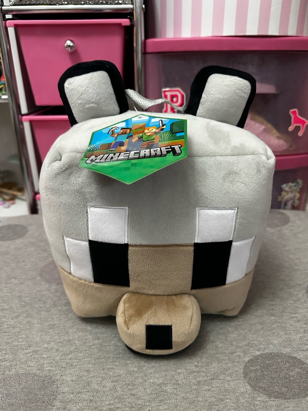 Minecraft Wolf Plush Backpack New with Defect